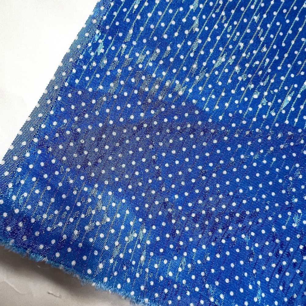 Blue White Swiss Dot Fabric 1 Yard and 34" Shiny Thin Toyobo